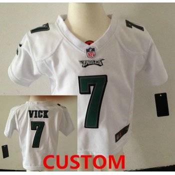 Custom Toddler Philadelphia Eagles White Stitched Nike Jersey