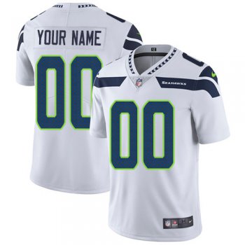 Men's Nike Seattle Sehawks White Customized Vapor Untouchable Player Limited Jersey