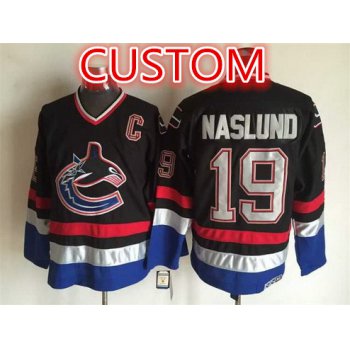 Custom Vancouver Canucks 2003-04 Black CCM Vintage Throwback Jersey