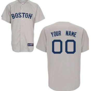 Men's Boston Red Sox Customized Gray Throwback Jersey