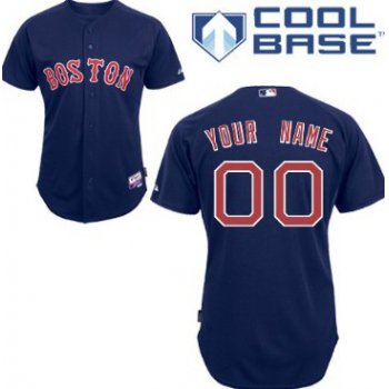 Men's Boston Red Sox Customized Navy Blue Jersey