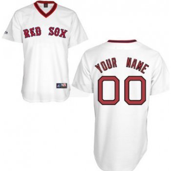 Men's Boston Red Sox Customized White Throwback Jersey