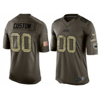 Men's Carolina Panthers Custom Olive Camo Salute To Service Veterans Day NFL Nike Limited Jersey