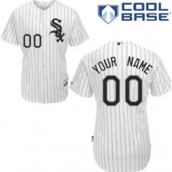 Men's Chicago White Sox Customized White Pinstripe Jersey