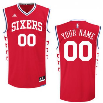 Men's Philadelphia 76ers adidas Red Custom Replica Alternate Jersey