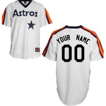 Men's Houston Astros Customized White Throwback Jersey