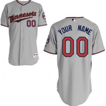 Men's Minnesota Twins Customized Gray Jersey