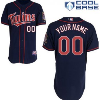 Men's Minnesota Twins Customized Navy Blue Jersey