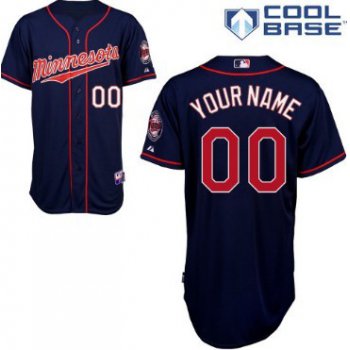 Men's Minnesota Twins Customized Navy Blue With Minnesota Jersey