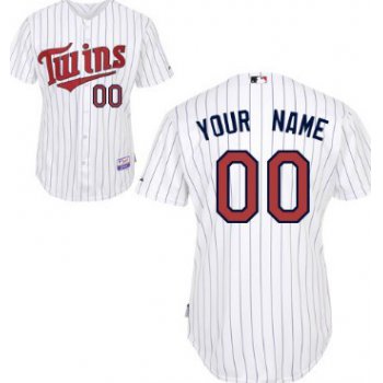 Men's Minnesota Twins Customized White Pinstripe Jersey