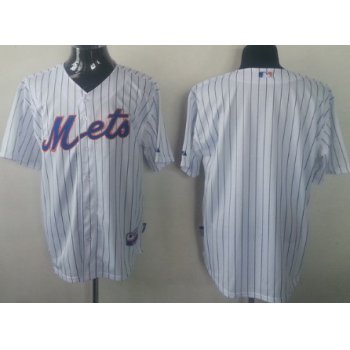 Men's New York Mets Customized White Pinstripe Jersey