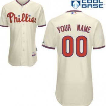 Men's Philadelphia Phillies Customized Cream Jersey