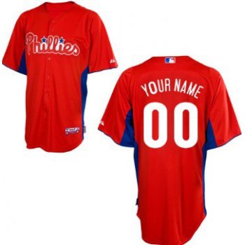 Men's Philadelphia Phillies Customized Red BP Jersey