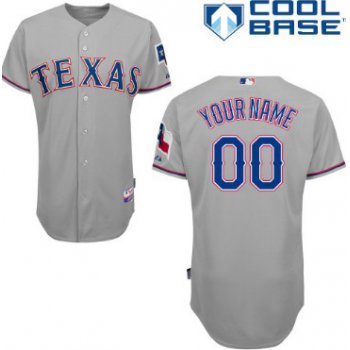 Men's Texas Rangers Customized 2014 Gray Jersey