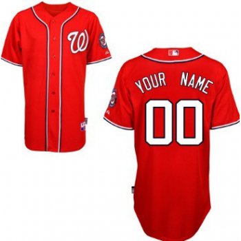 Men's Washington Nationals Customized Red Jersey