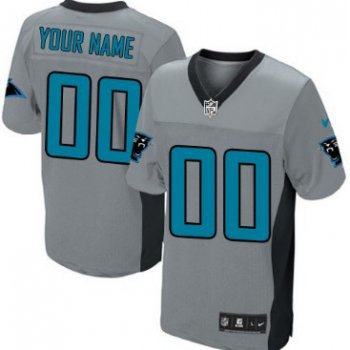 Men's Nike Carolina Panthers Customized Gray Shadow Elite Jersey