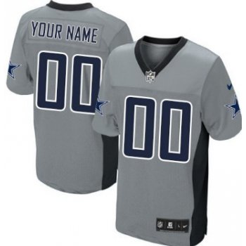 Men's Nike Dallas Cowboys Customized Gray Shadow Elite Jersey