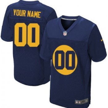 Men's Nike Green Bay Packers Customized Navy Blue Elite Jersey