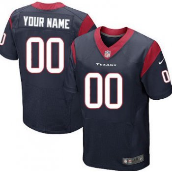 Men's Nike Houston Texans Customized Blue Elite Jersey