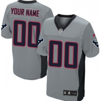 Men's Nike Houston Texans Customized Gray Shadow Elite Jersey