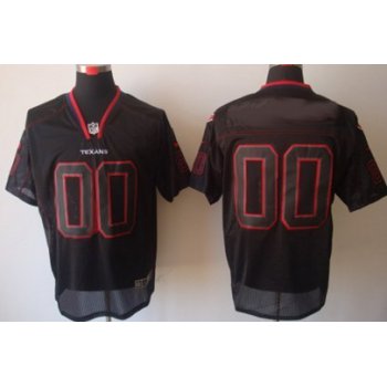 Men's Nike Houston Texans Customized Lights Out Black Elite Jersey