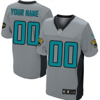 Men's Nike Jacksonville Jaguars Customized Gray Shadow Elite Jersey