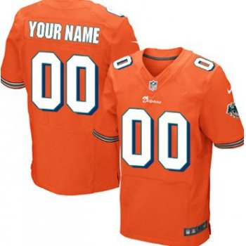 Men's Nike Miami Dolphins Customized Orange Elite Jersey