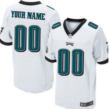 Men's Nike Philadelphia Eagles Customized White Elite Jersey