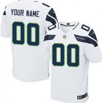 Men's Nike Seattle Seahawks Customized White Elite Jersey