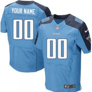 Men's Nike Tennessee Titans Customized Light Blue Elite Jersey