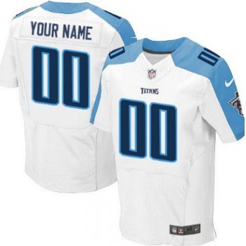 Men's Nike Tennessee Titans Customized White Elite Jersey