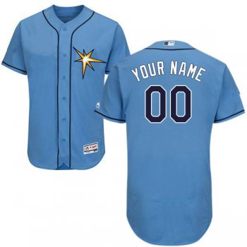 Mens Tampa Bay Rays Light Blue Customized Flexbase Majestic MLB Collection Jersey