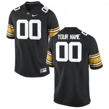 Mens Iowa Hawkeyes Custom Replica Football Jersey - 2015 Black