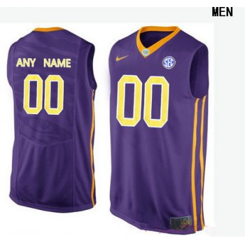 Men's LSU Tigers Custom College Basketball Nike Elite Jersey - Purple