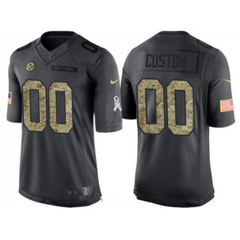 Men's Pittsburgh Steelers Custom Anthracite Camo 2016 Salute To Service Veterans Day NFL Nike Limited Jersey