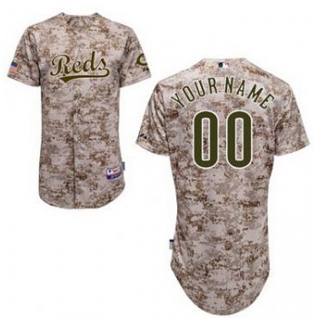 Women's Cincinnati Reds Customized Camo Cool Base Baseball Jersey