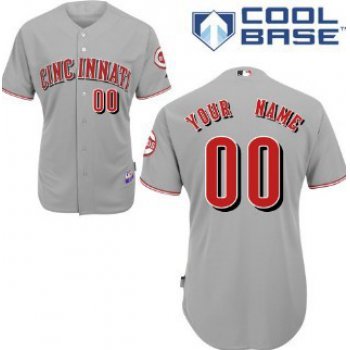 Women's Cincinnati Reds Customized Gray Cool Base Baseball Jersey