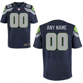 Men's Seattle Seahawks Nike College Navy Customized 2014 Elite Jersey