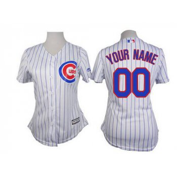 Women's Chicago Cubs Customized White Jersey