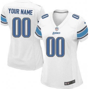 Women's Nike Detroit Lions Customized White Game Jersey