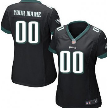 Women's Nike Philadelphia Eagles Customized Black Game Jersey