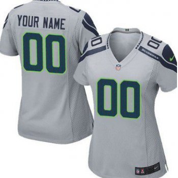 Women's Nike Seattle Seahawks Customized Gray Game Jersey