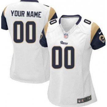 Women's Nike St. Louis Rams Customized White Game Jersey