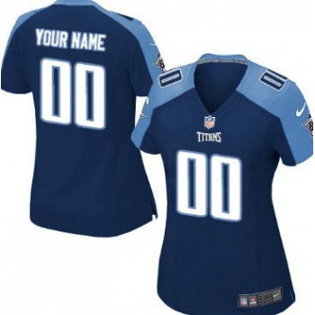 Women's Nike Tennessee Titans Customized Navy Blue Game Jersey