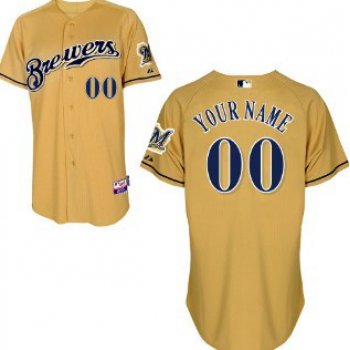 Kids' Milwaukee Brewers Customized Yellow Jersey