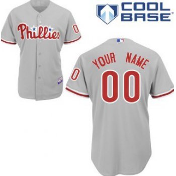 Kids' Philadelphia Phillies Customized Gray Jersey