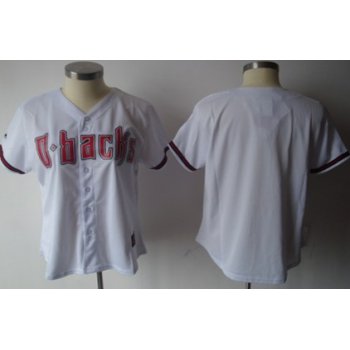 Women's Arizona Diamondbacks Customized White With Red Jersey