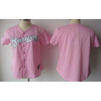 Women's Milwaukee Brewers Customized Pink Jersey