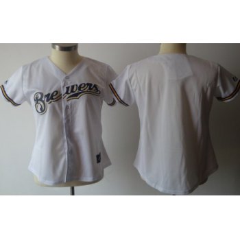 Women's Milwaukee Brewers Customized White Jersey