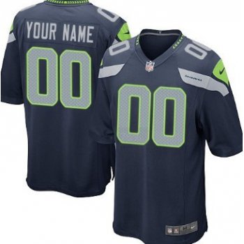 Kids' Nike Seattle Seahawks Customized Blue Game Jersey